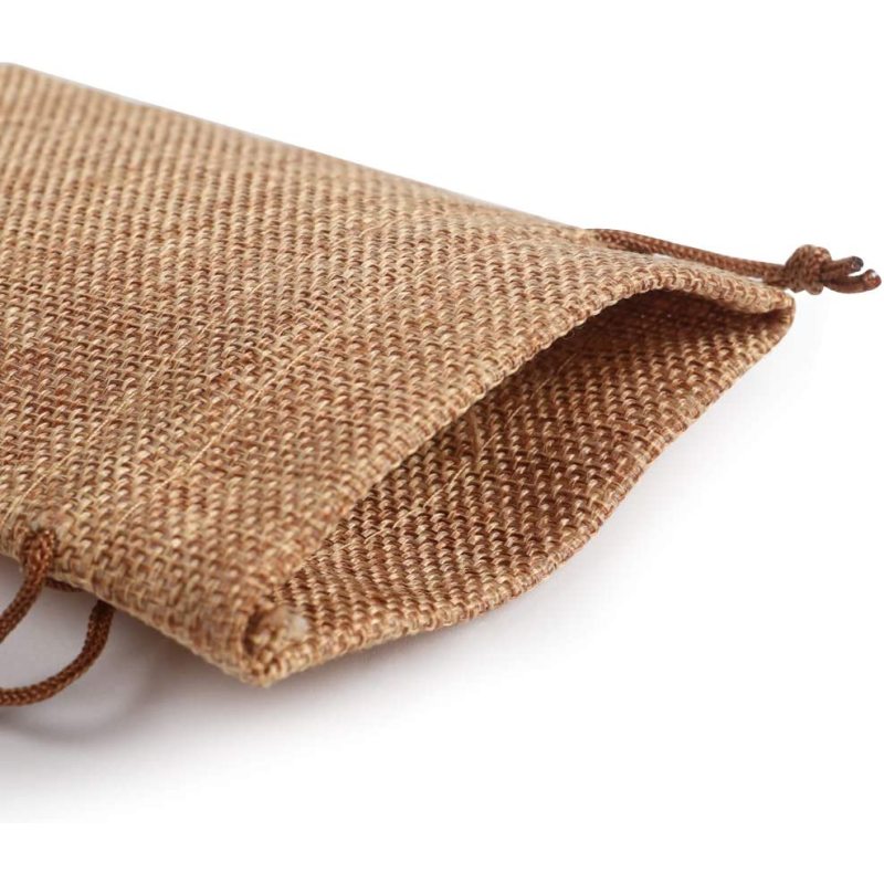 2022 CHENGBAI  light Coffee Wedding Favor Hessian Vintage Sack Pouches Mini Jute Drawstring  Bags