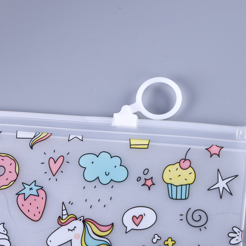 Cartoon waterproof PVC zipper wallet portable storage bag cosmetic bag