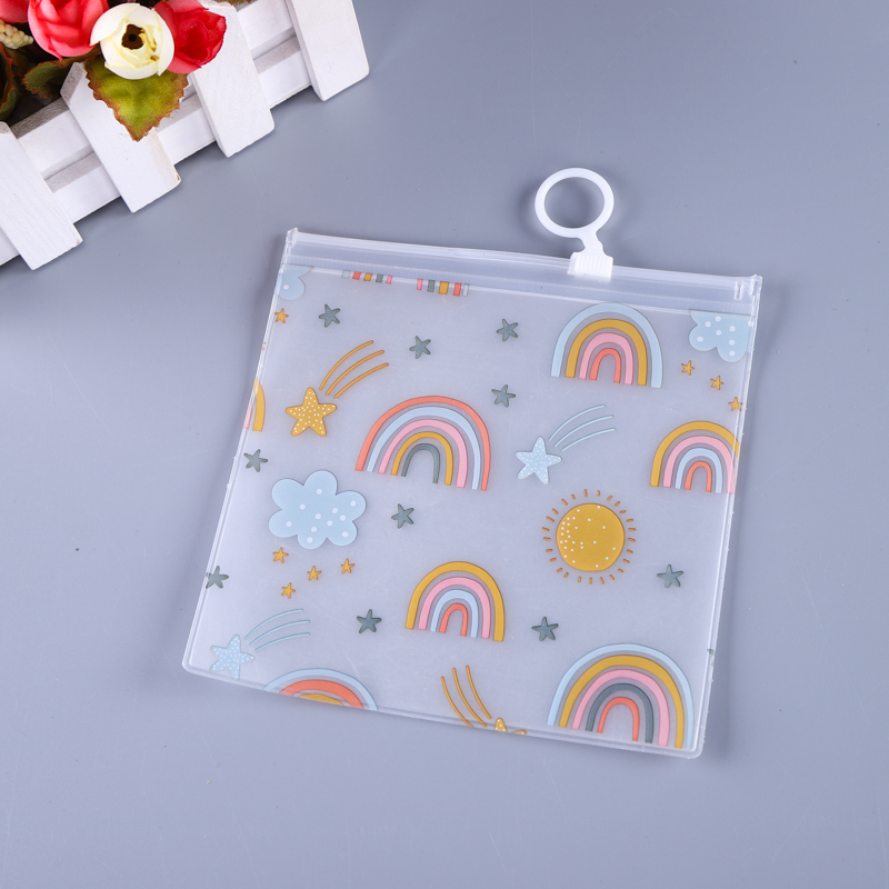 Cartoon waterproof PVC zipper wallet portable storage bag cosmetic bag