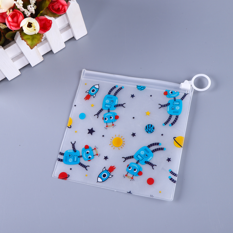 Cartoon waterproof PVC zipper wallet portable storage bag cosmetic bag