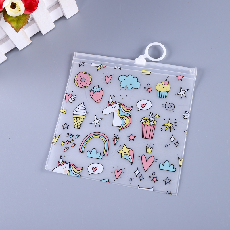 Cartoon waterproof PVC zipper wallet portable storage bag cosmetic bag