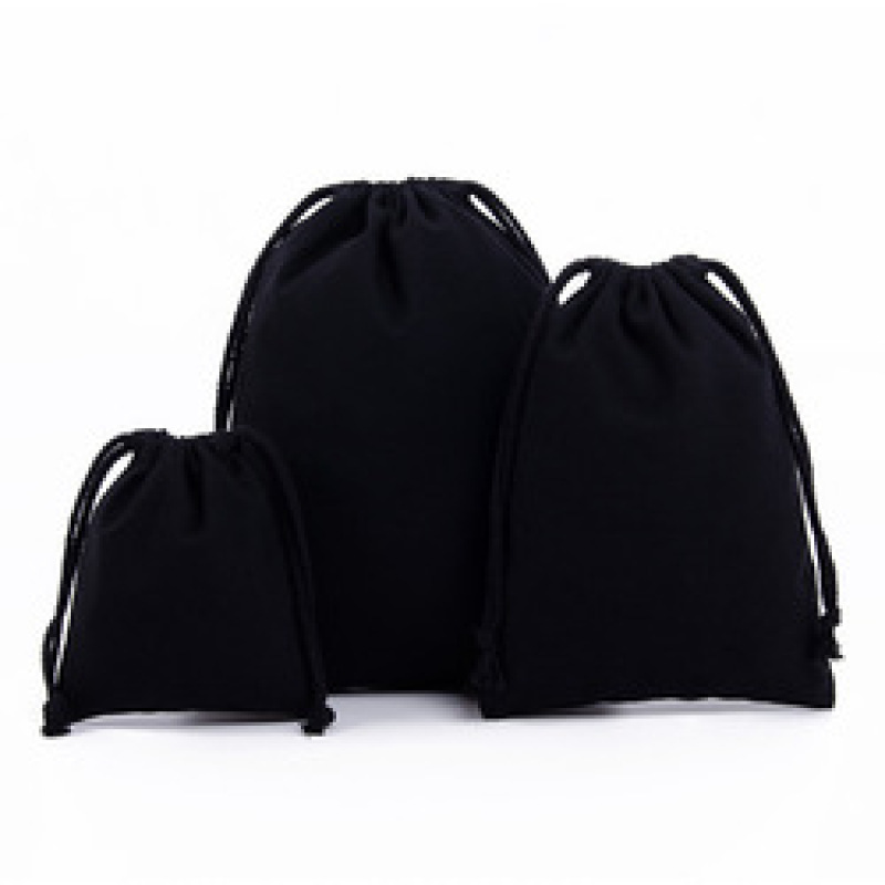 Custom Logo Printed Organic Cotton Canvas Drawstring Gift Bag Jewelry Pouch