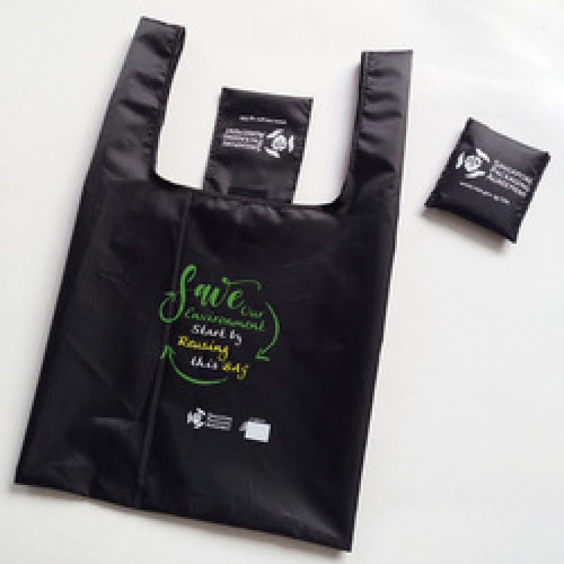 eco friendly waterproof polyester grocery reusable foldable shopping bag with logo