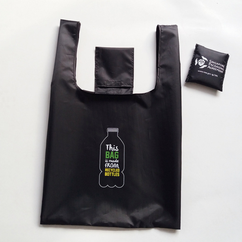 eco friendly waterproof polyester grocery reusable foldable shopping bag with logo