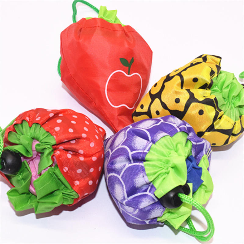 polyester fruit folding bag reusable foldable shopping bag with customized logo