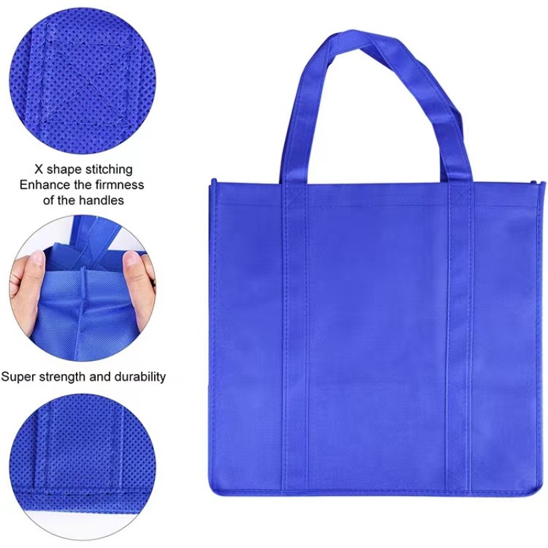 Customer Logo Large Capacity High Quality   Reusable Non Woven Grocery Shopping Bag