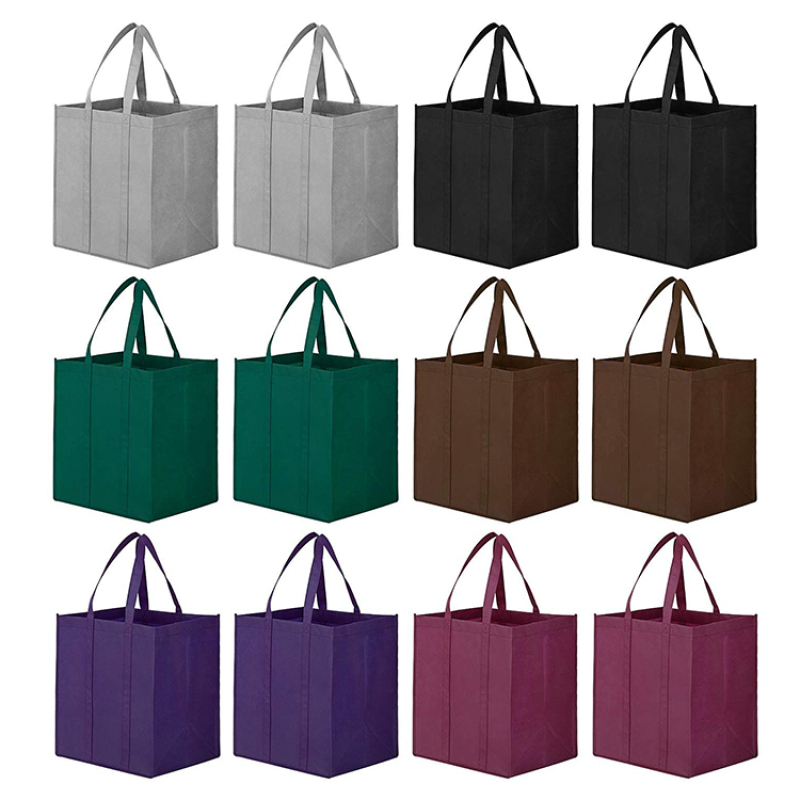 Customer Logo Large Capacity High Quality   Reusable Non Woven Grocery Shopping Bag