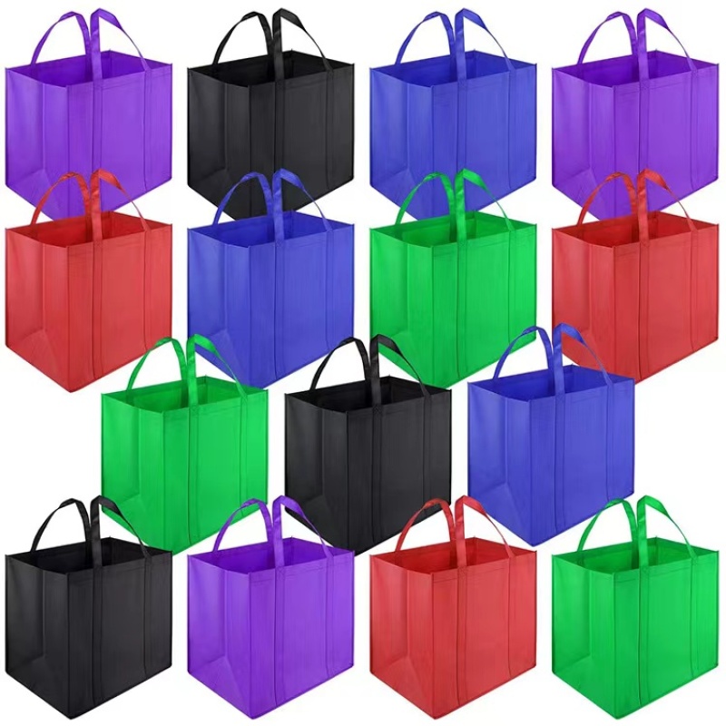 Customer Logo Large Capacity High Quality   Reusable Non Woven Grocery Shopping Bag