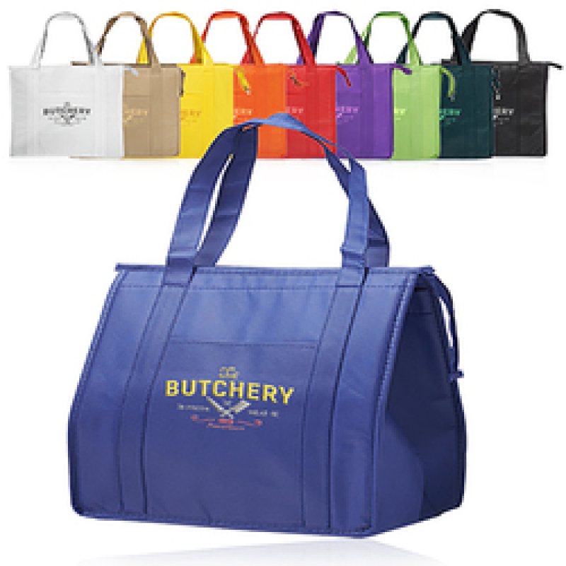 Wholesale Preimum Non-woven Aluminum Film Insulated Cooler Bag Custom Logo Thermal Cooler Bag