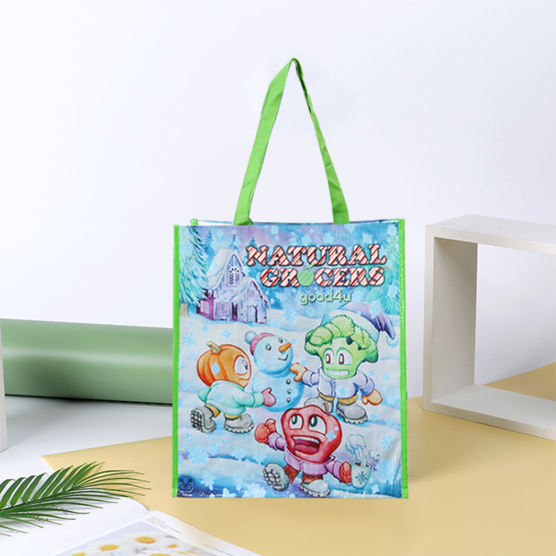 2022 Hot Sale custom logo printed eco friendly durable handled laminated pp woven shopping bag