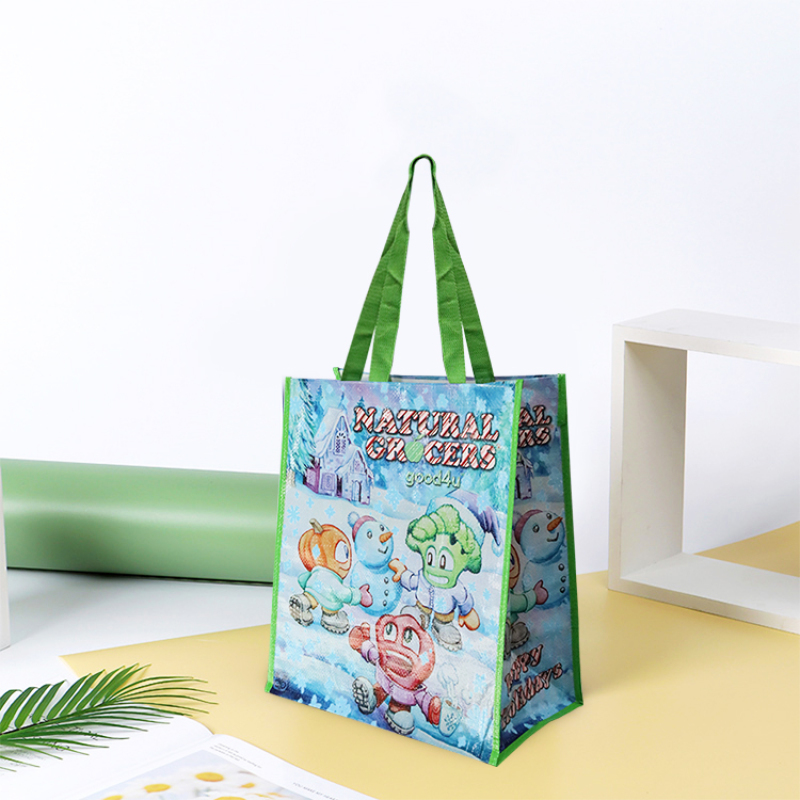 2022 Hot Sale custom logo printed eco friendly durable handled laminated pp woven shopping bag