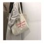 Female portable custom logo large capacity canvas shoulder tote bag for women