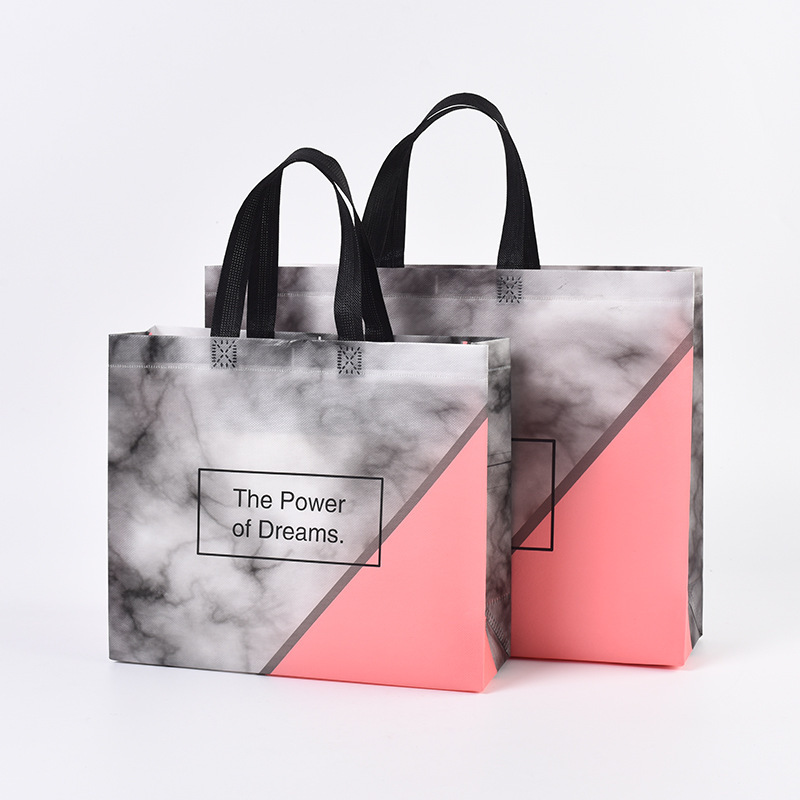 Wholesale portable eco friendly pp laminated non woven fabric shopping bag with logo