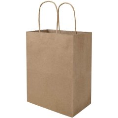 Wholesale High Quality Custom  Printed Brown Kraft  Paper Gift Shopping  Bag For Packaging