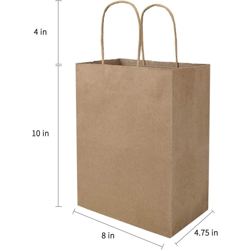 Wholesale High Quality Custom  Printed Brown Kraft  Paper Gift Shopping  Bag For Packaging