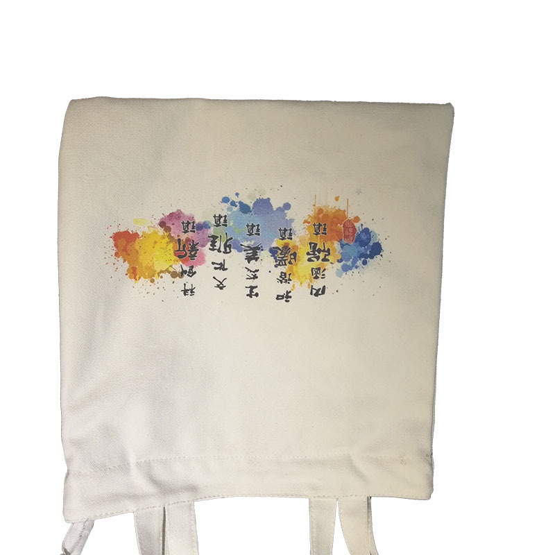 hot selling Factory price customized  white color digital printing 12oz shoulder handle canvas bag with zipper and inside pocket