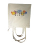 hot selling Factory price customized  white color digital printing 12oz shoulder handle canvas bag with zipper and inside pocket