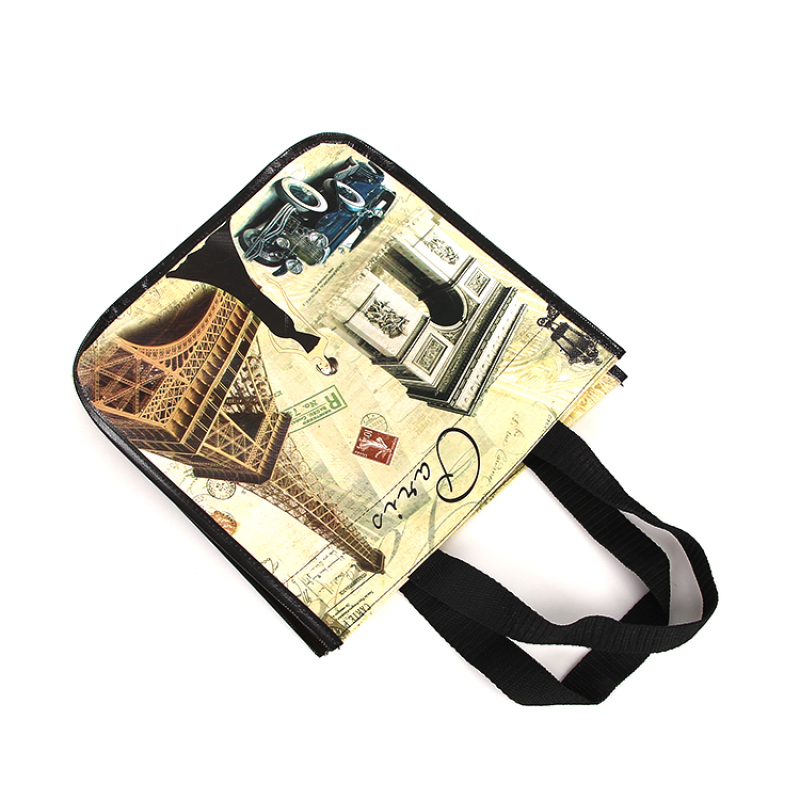 Promotional reusable customized printable logo laminated non woven tote shopping bag