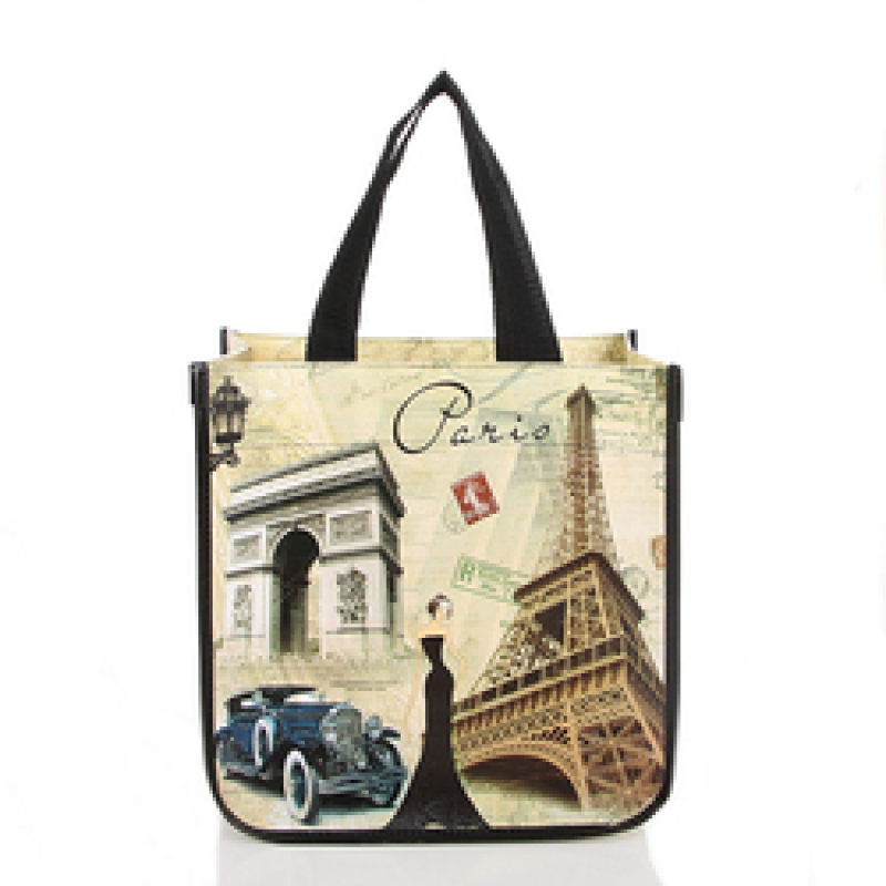 Promotional reusable customized printable logo laminated non woven tote shopping bag