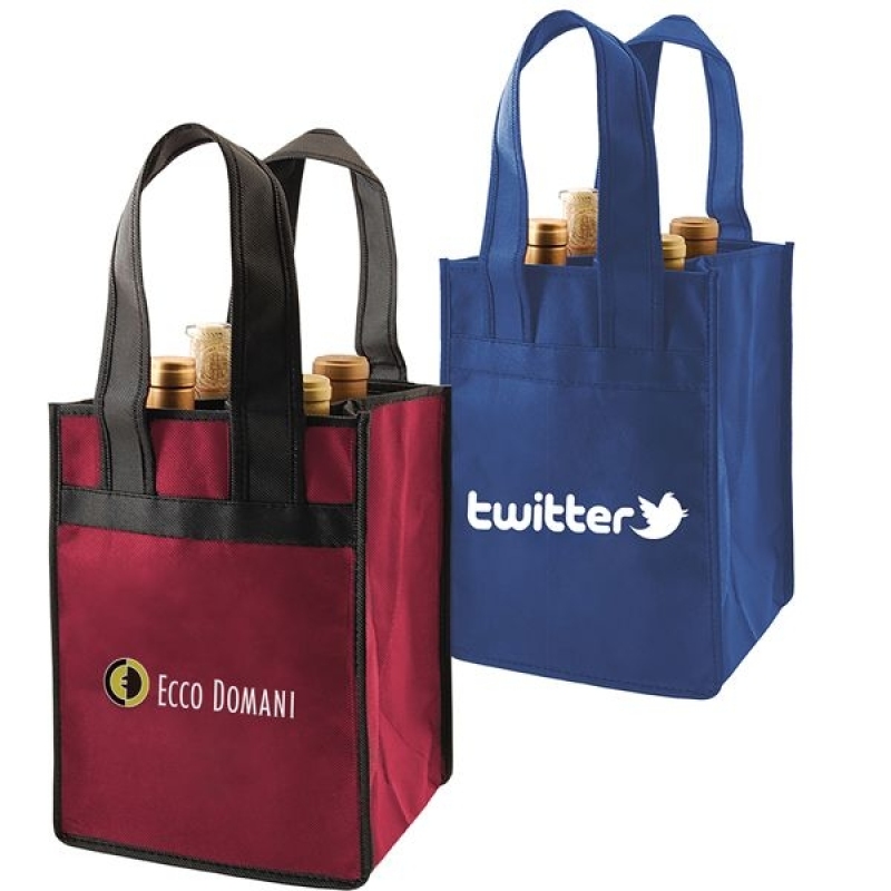 2021 promotional heavy duty non-woven 6 bottle wine tote bag for wine bottles