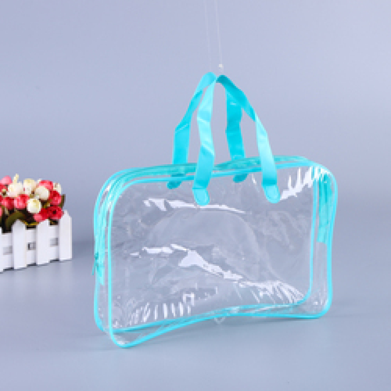 Custom Logo Clear PVC Cosmetic Bag Waterproof Transparent Cosmetic Makeup Bag Travel Toiletry Wash Bag