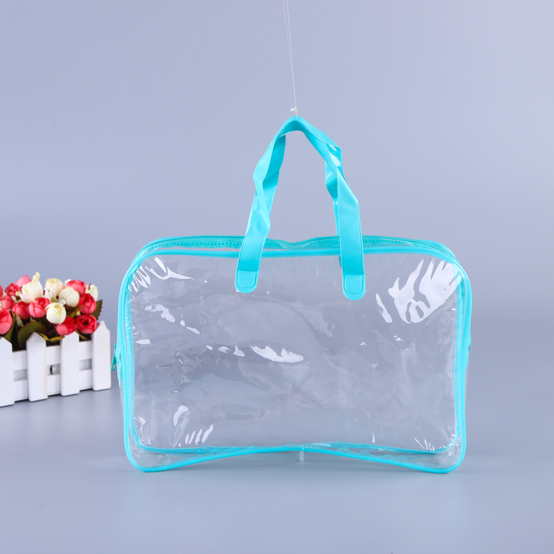 Custom Logo Clear PVC Cosmetic Bag Waterproof Transparent Cosmetic Makeup Bag Travel Toiletry Wash Bag