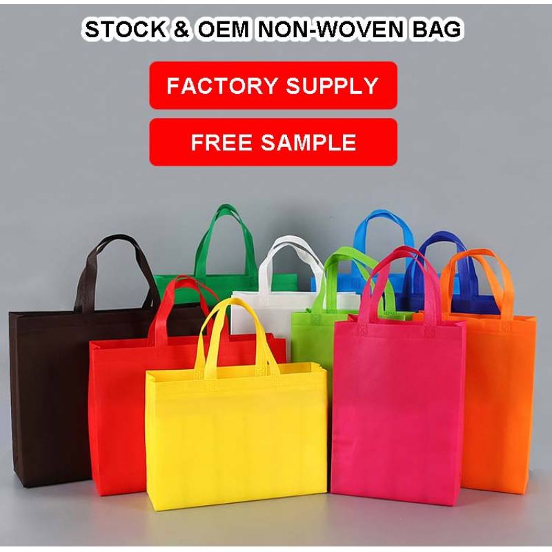 Free Sample Promotional Reusable Eco Grocery Shopping Non Woven Tote Bags