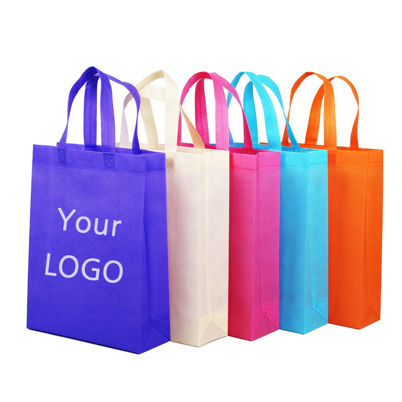 Stock blank promotional biodegradable eco friendly non woven bags for shopping with logo
