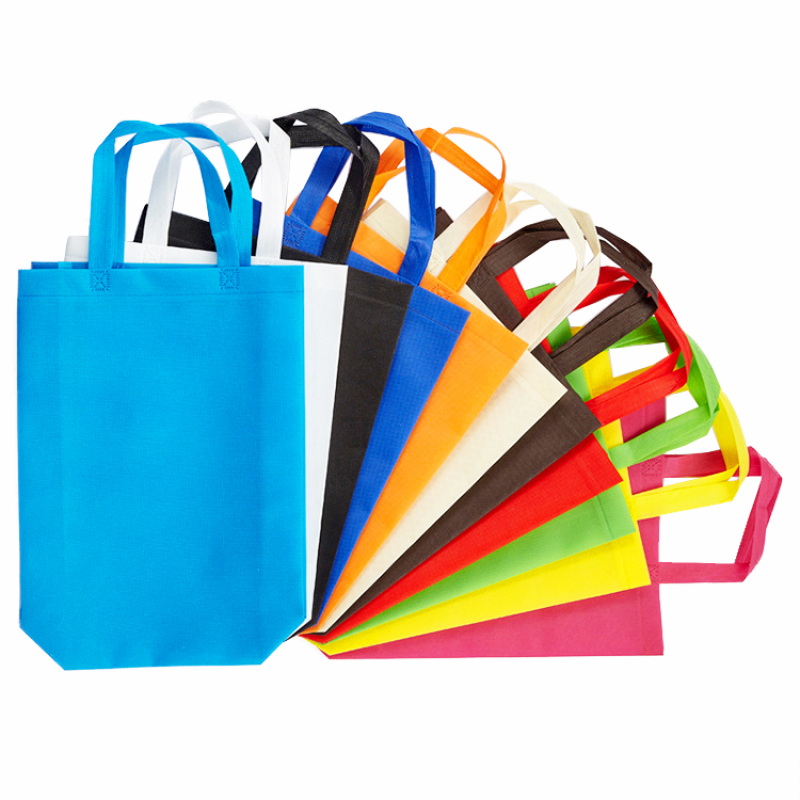 Stock blank promotional biodegradable eco friendly non woven bags for shopping with logo