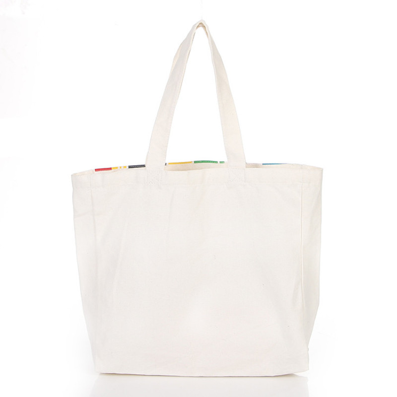 Promotional   Eco Friendly Customized Cotton Canvas Shopping Tote  bag with Logo Printing