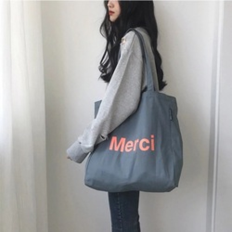 Large Capacity Custom Logo Printed Shoulder Bag Reusable Cotton Canvas Shopping Tote Bag