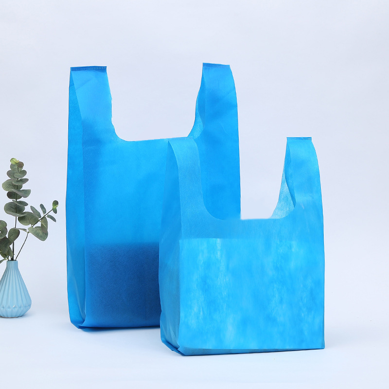 Wholesale Colorful Reusable    Non Woven T shirt Shopping bag with Customer Printed LOGO for Super Market