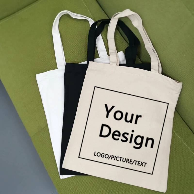 eco friendly recycled organic cotton blank custom printed tote canvas shopping bags