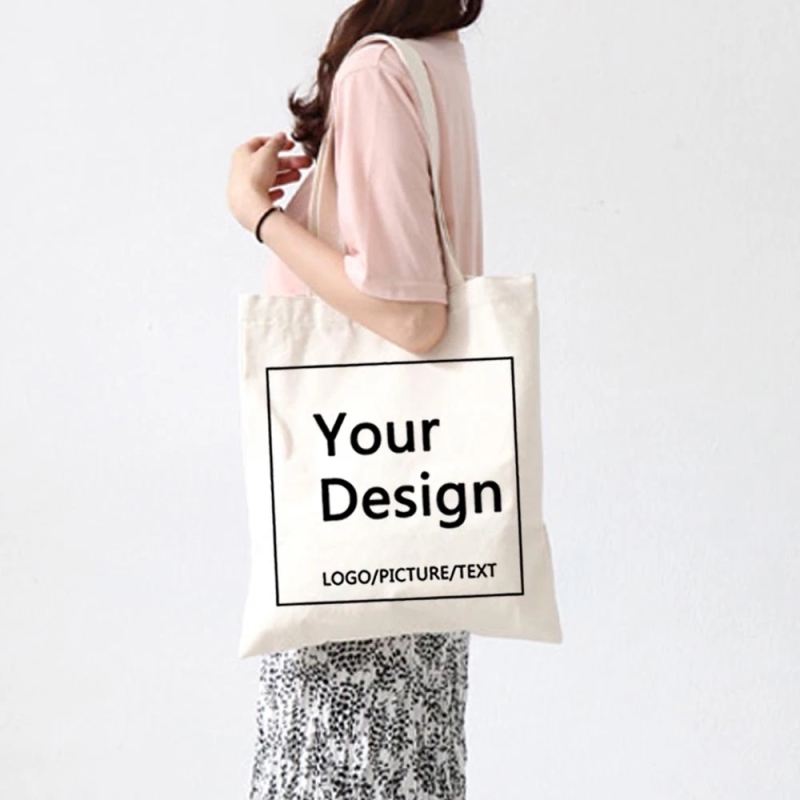 eco friendly recycled organic cotton blank custom printed tote canvas shopping bags