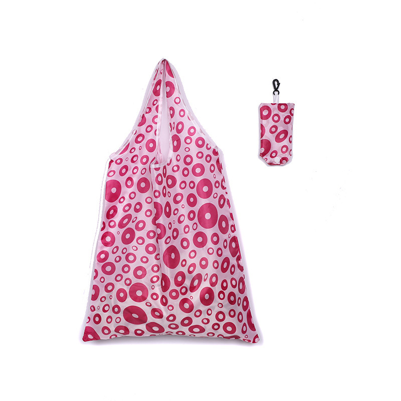 High quality 210T polyester folding carry bag nylon reusable foldable shopping bags