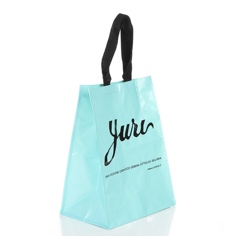 promotional custom printed grocery laminated rpet pp woven shopping tote bag reusable