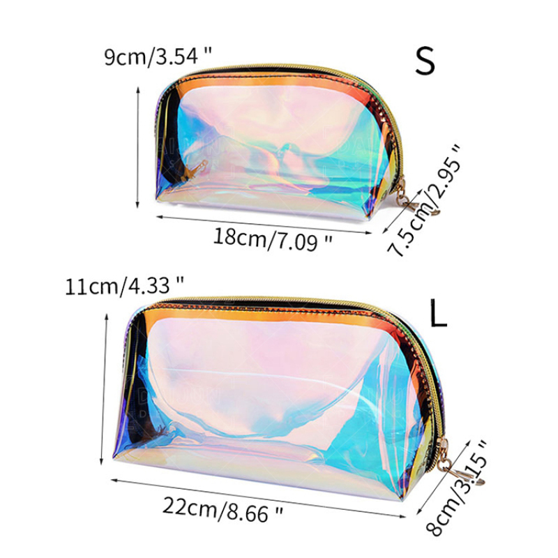 Travel products Travel bag Customized Holographic Cosmetic Pouch Bag Personalized with logo