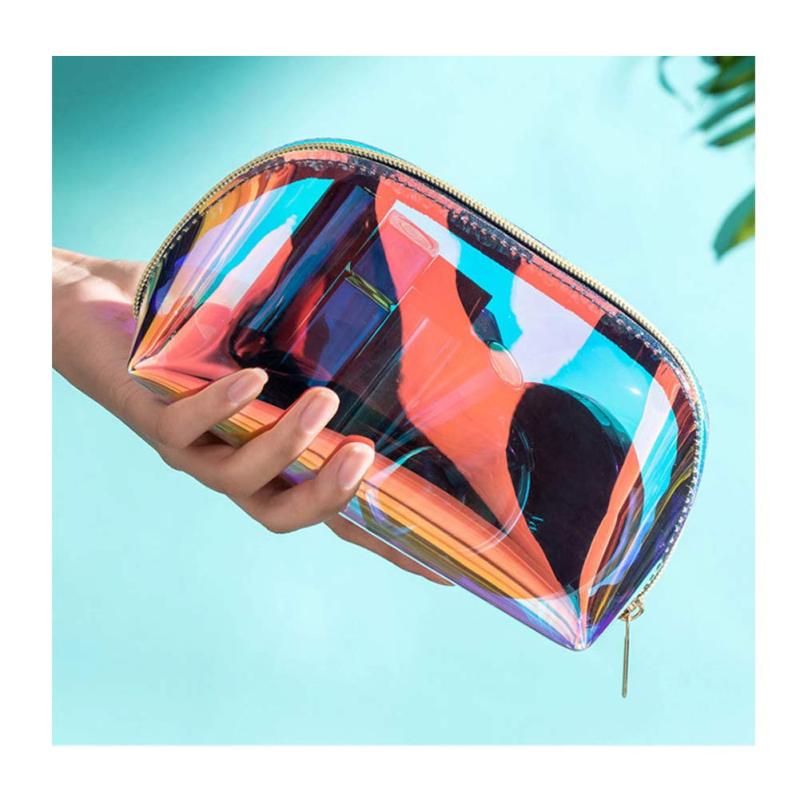 Travel products Travel bag Customized Holographic Cosmetic Pouch Bag Personalized with logo