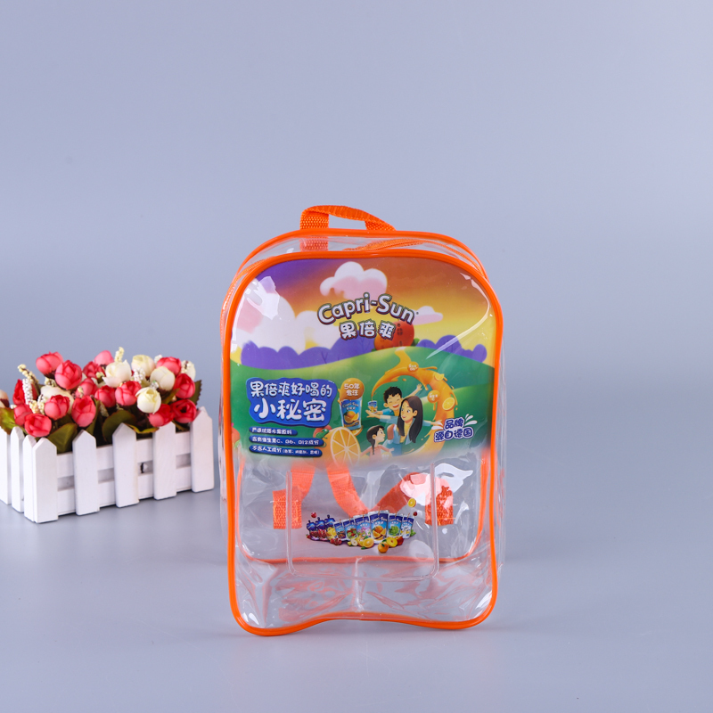 Fashion mini transparent PVC backpack customized safety transparent waterproof durable