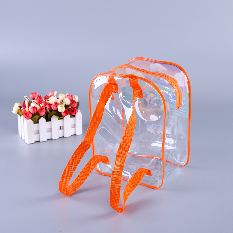 Fashion mini transparent PVC backpack customized safety transparent waterproof durable