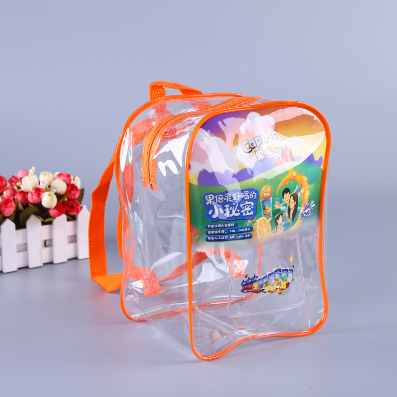 Fashion mini transparent PVC backpack customized safety transparent waterproof durable