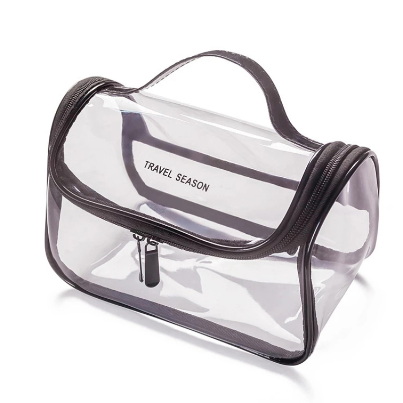 Various Specifications China Factory Price  Transparent Clear PVC  Cosmetic Bag with Zipper Travel Organizer Makeup Bag