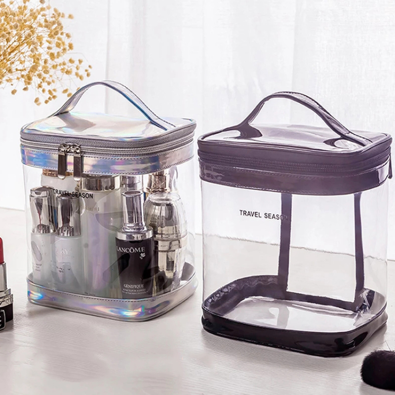 Various Specifications China Factory Price  Transparent Clear PVC  Cosmetic Bag with Zipper Travel Organizer Makeup Bag