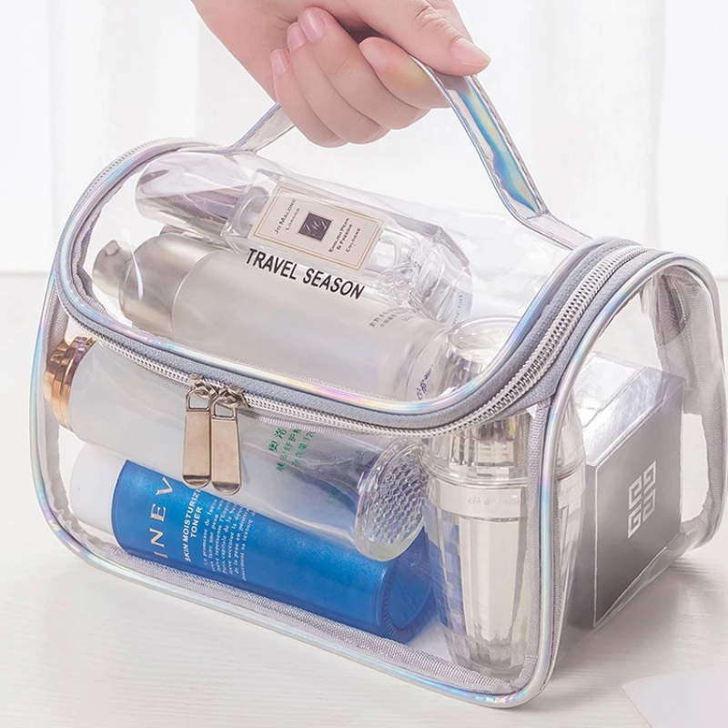 Various Specifications China Factory Price  Transparent Clear PVC  Cosmetic Bag with Zipper Travel Organizer Makeup Bag