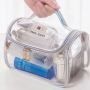 Various Specifications China Factory Price  Transparent Clear PVC  Cosmetic Bag with Zipper Travel Organizer Makeup Bag