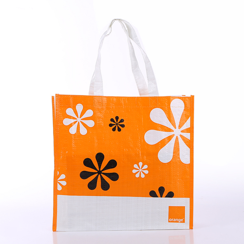 Custom Printed ECO Friendly Recycle PP Fabric woven Shopping Carry Reusable Grocery Tote Bags with logo
