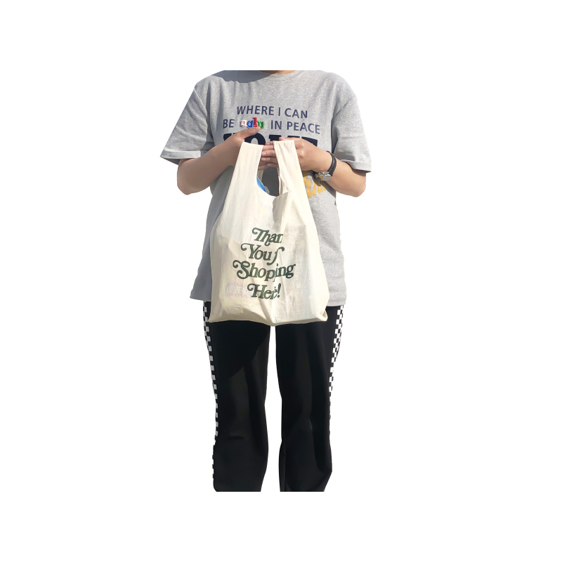 Eco friendly reusable custom print supermarket non woven vest t shirt shopping bag