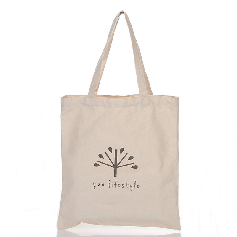 Promotional reusable organic custom canvas cotton shopping bags with logo
