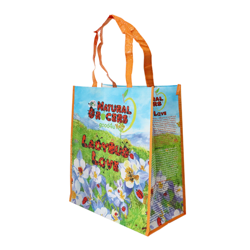 Promotional Waterproof Reusable Custom Design Laminated PP Woven Grocery Shopping Tote Bag