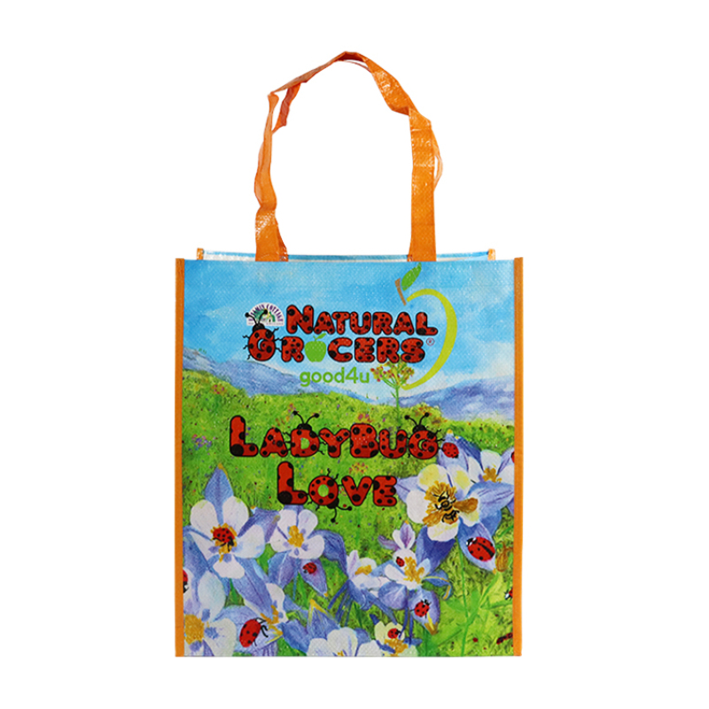 Promotional Waterproof Reusable Custom Design Laminated PP Woven Grocery Shopping Tote Bag